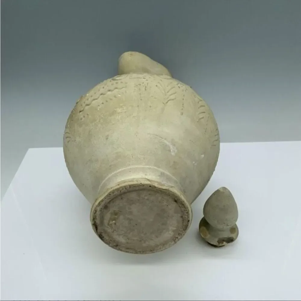 Antique Handmade Greek Oenochoe Terracotta Clay Vase with Handle High‎ End